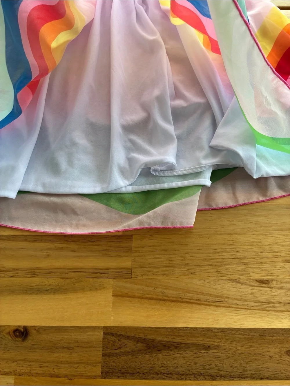 Goodlad Pink Rainbow Wavy Stripe Chiffon Dress - Size 3T
